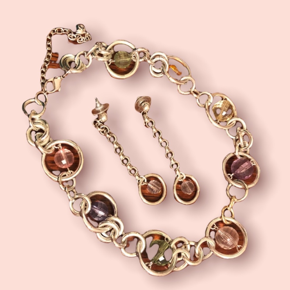 Vintage Guess- Chunky Chain Necklace & Earrings